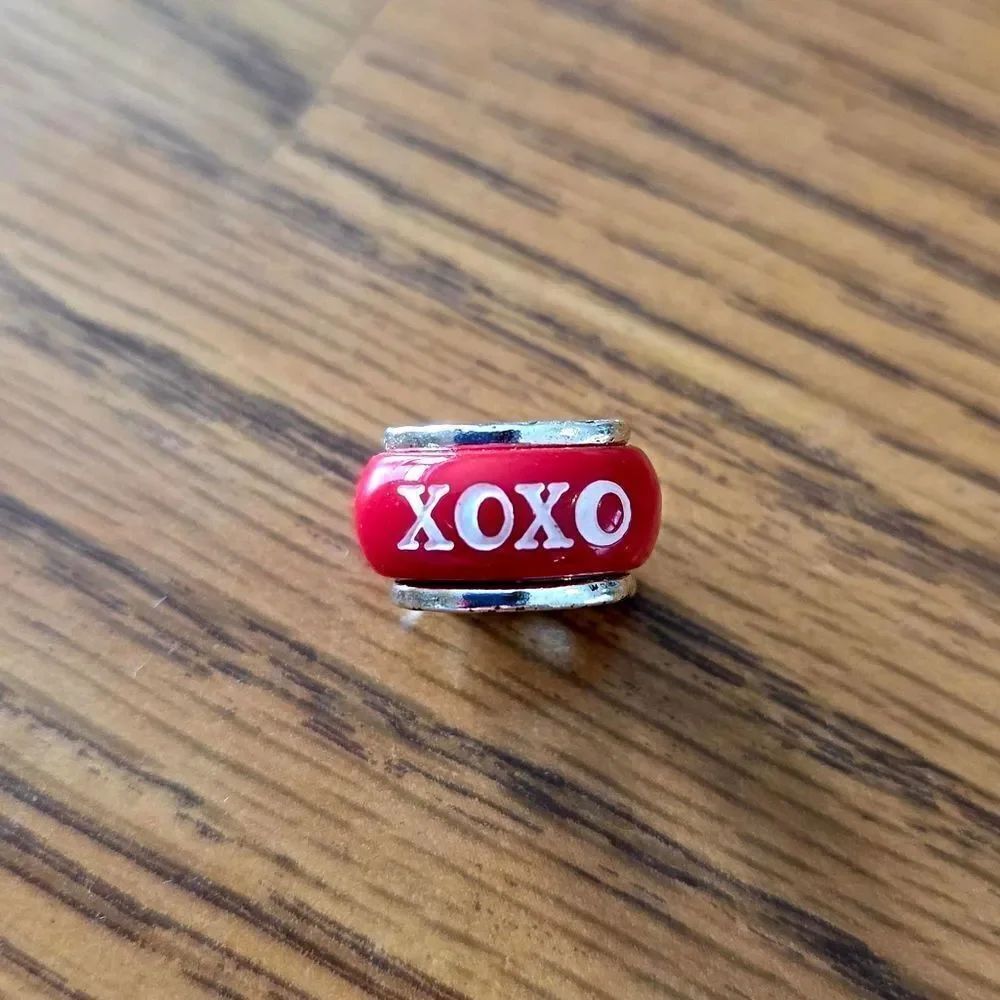 BRIGHTON Hugs And Kisses Red Enamel Slider Charm TIMELESS LOVE! - Picture 2 of 5